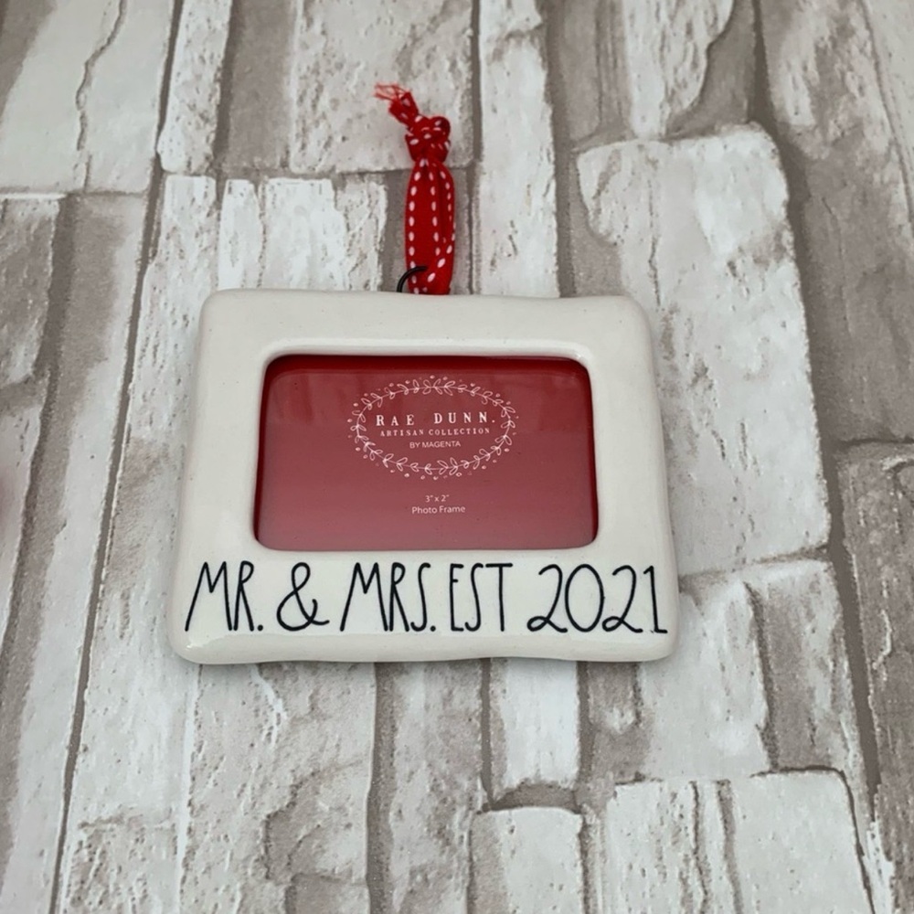 Rae Dunn Picture Frame Ornament Mr and Mrs Est 2021